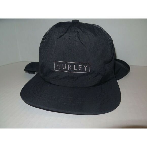 HURLEY Mens Size S/M PROTECT YA NECK Fishing Hunting Hat Black - Picture 1 of 8
